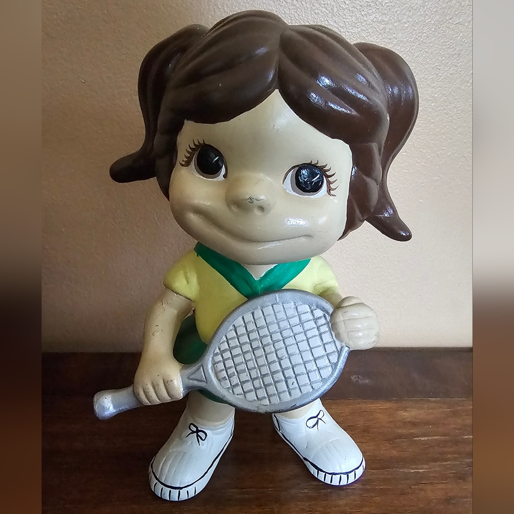 Vintage Atlantic Mold Girl Tennis Player Ceramic Figure